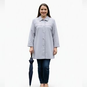 Forecaster Int. Grey Button-Up All Weather Rain Jacket Size 15/16 Vintage